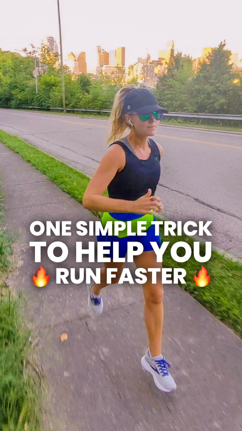 Instagram post by @stace.race for FlipBelt. Caption reads: ✨STRIDES ✨ #ad strides are short bouts (think....