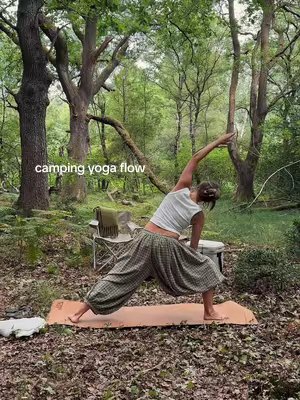 TikTok post by @momentsabloom for Lipton Ice Tea Switzerland. Caption reads: morning yoga flow at camp uplifted by....