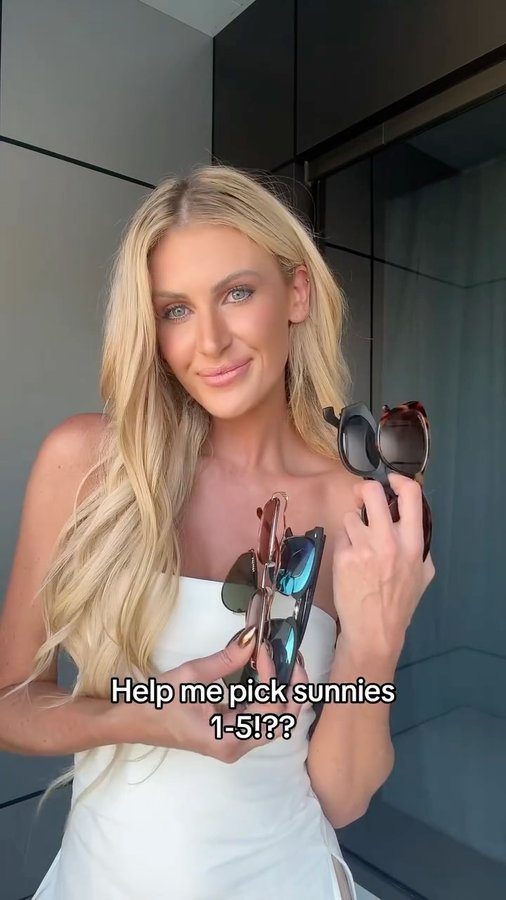 Instagram post by @mckinli for TopFoxx. Caption reads: COMMENT “sunglasses” & I will DM you the direct....