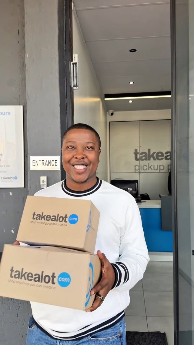 Instagram post by @sihledambuza for takealot.com. Caption reads: [...] my results delivered as quickly as....