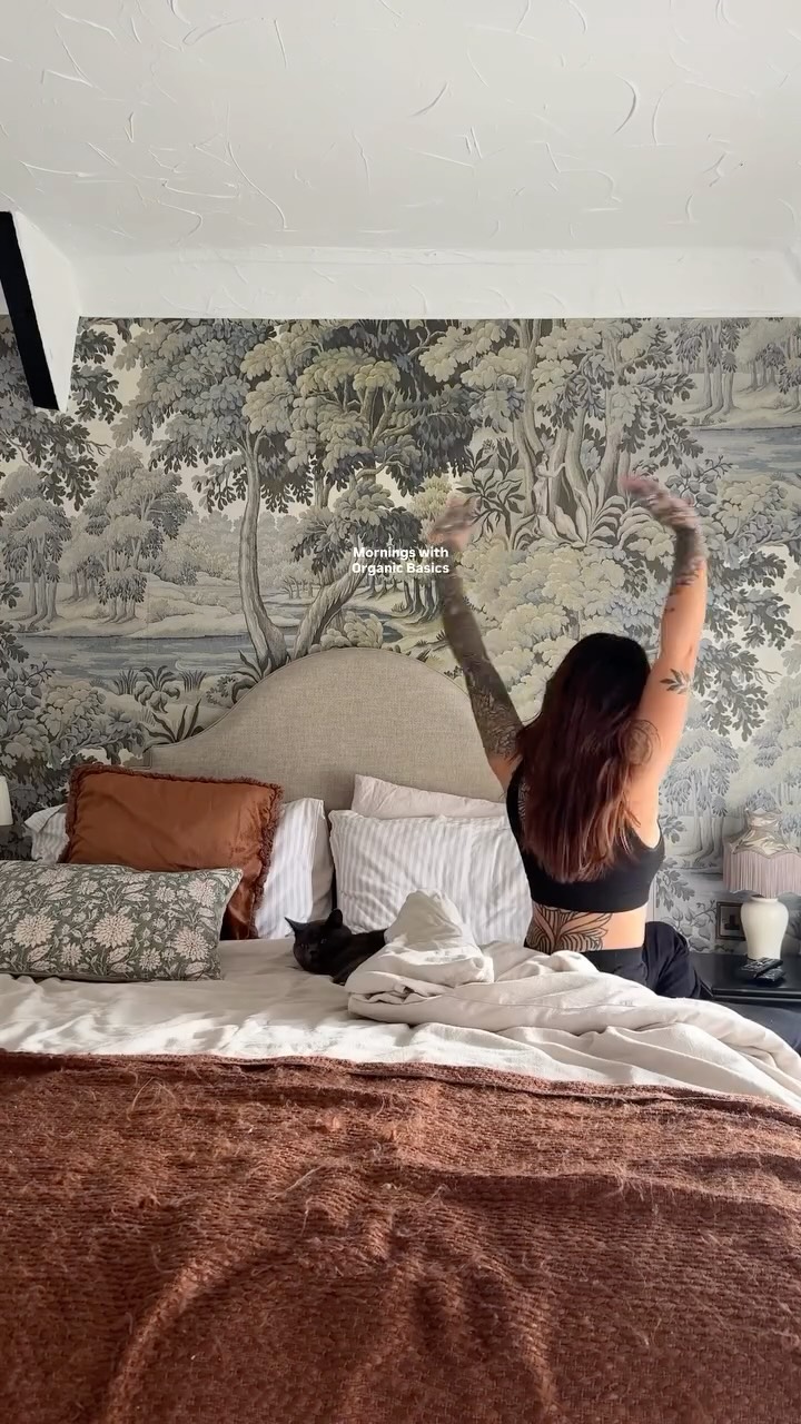 Instagram post by @livmayparker for Organic Basics. Caption reads: Mornings a whole lot better with @organicbasics....