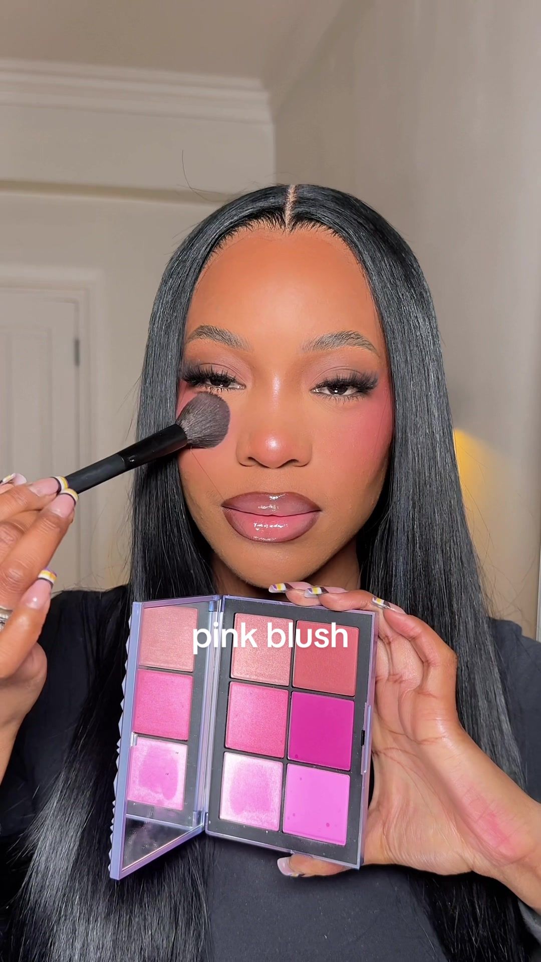 TikTok post by @mikaimcdermott for NARSCosmetics. Caption reads: pink blush !!!! picked up this one from @NARS....