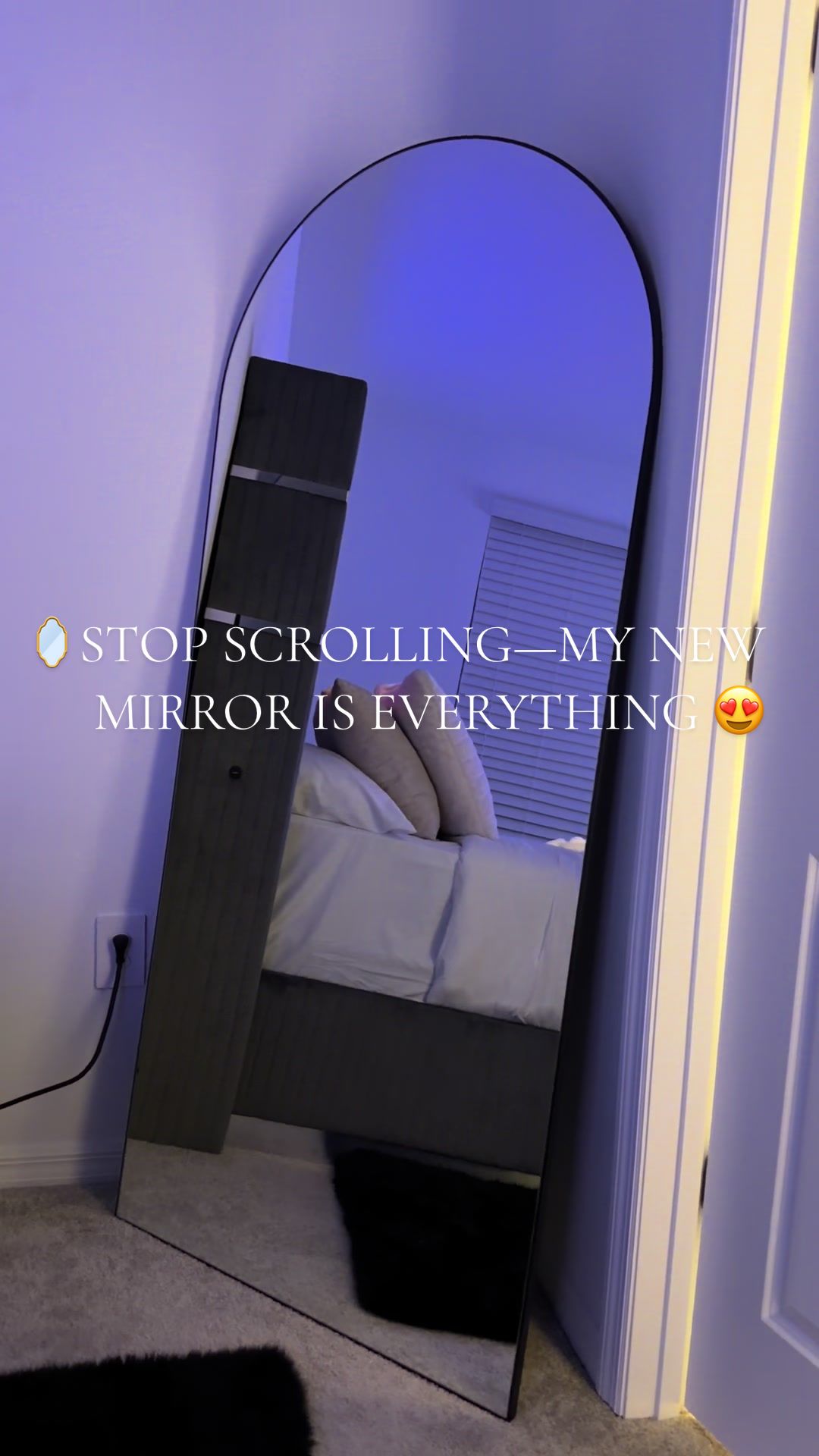 TikTok post by @allaboutmicha for Wayfair. Caption reads: #ad SO FALALALA🪞& THE CUTEST HOLIDAY GIFT IDEA....