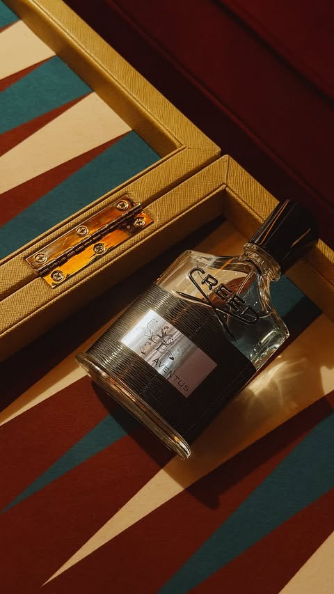Instagram post by @huntervought for Creed Fragrance. Caption reads: A gentleman’s wager with @creedfragrance. We’re....
