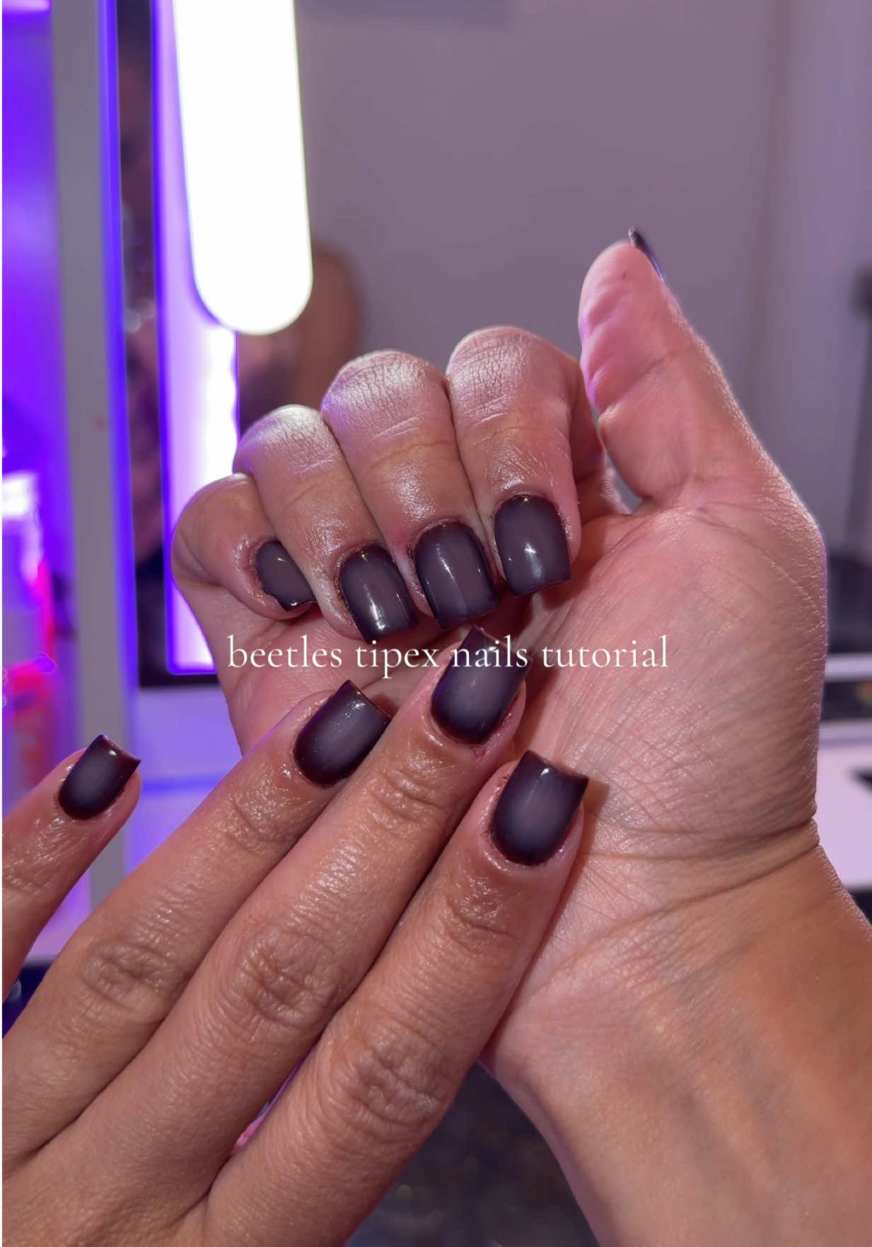 TikTok post by @ok.shayy for Beetles Nail Boutique. Caption reads: [...] @BeetlesGelPolish @Beetles Nail Boutique.