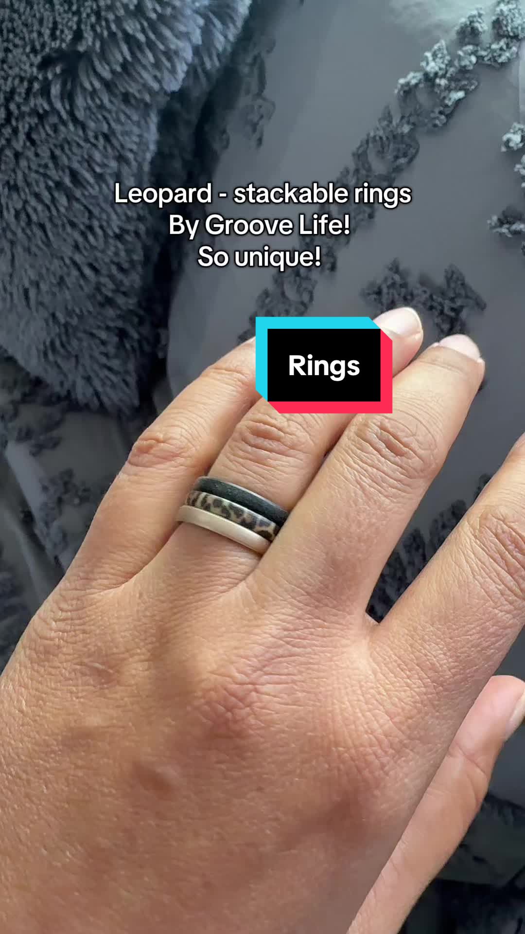 TikTok post by @geeta.sougu for Groove Life. Caption reads: Groove life stackable silicon rings #fyp [...].