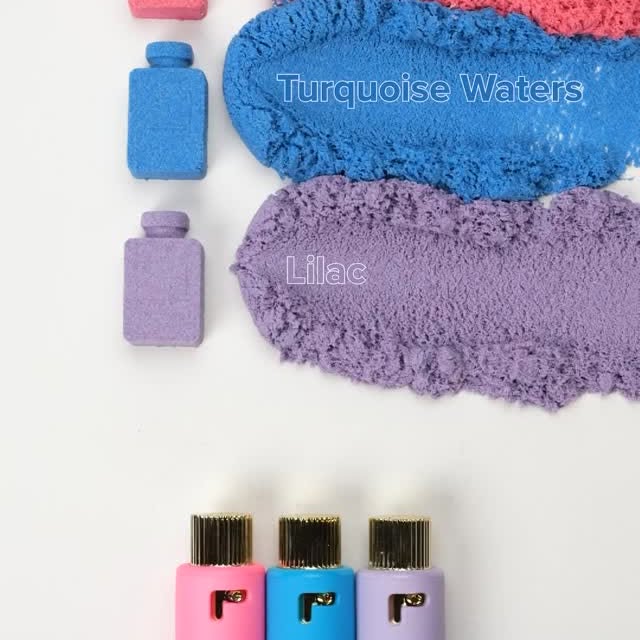 Instagram post by @sandsandsand831 for Scentbird. Caption reads: Color Mixing: 💗 + 💙 + 🤍 — what happens when....