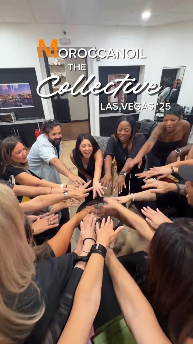 Instagram post by @hair_by_oana for Moroccanoil Professionals. Caption reads: ✨The first day of the Collective in Las Vegas
has....