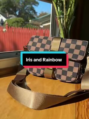 TikTok post by @misslemonkitty for Iris And Rainbow. Caption reads: [...] #mombag #travelbag #fallbag #irisandrainbow.