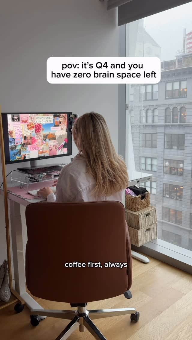 Instagram post by @kellyn_mcmullan for Grammarly. Caption reads: Anyone else feeling the Q4 chaos? 🫠 If you’re....