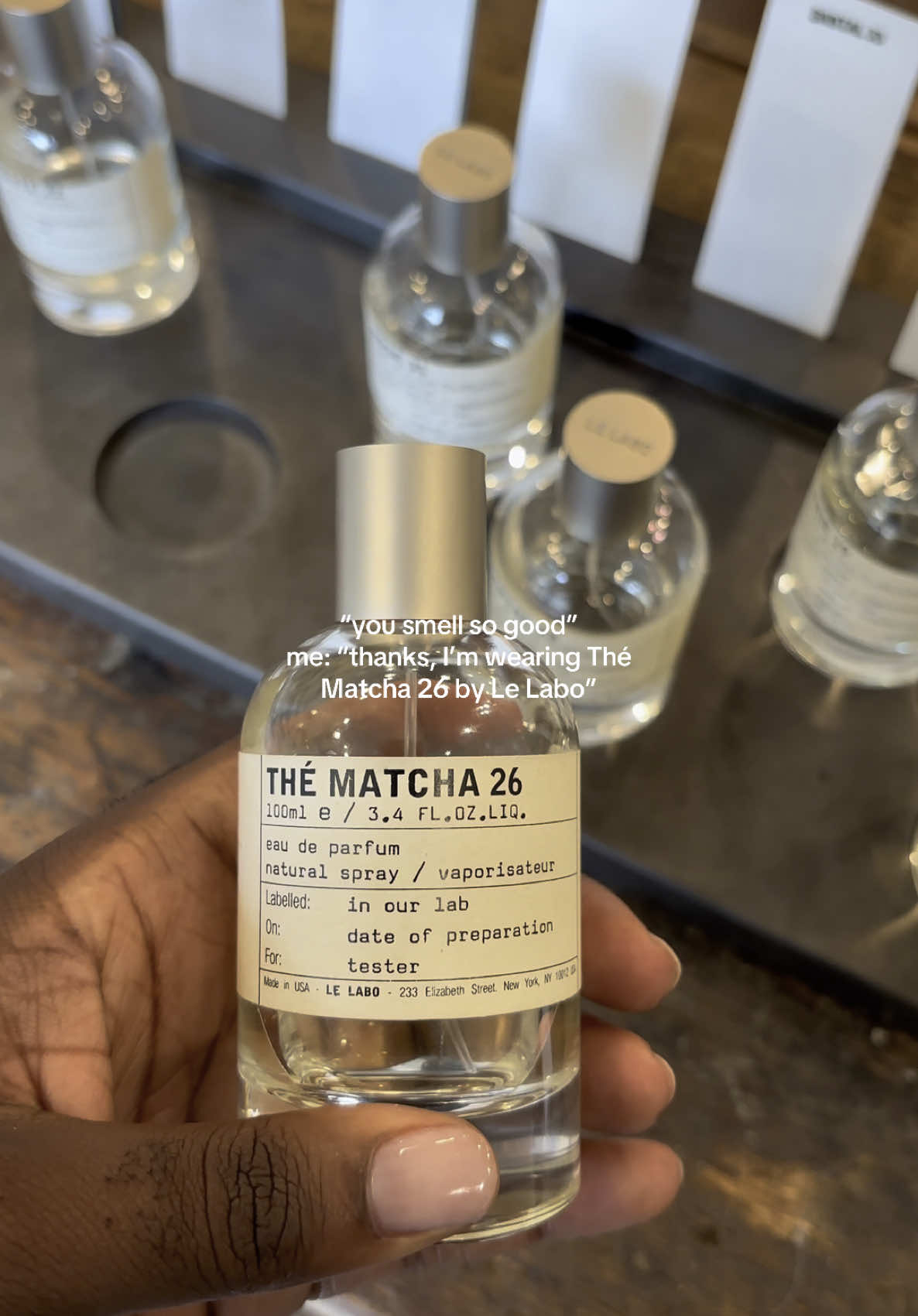 TikTok post by @papijoe242 for Le Labo Fragrances. Caption reads: What’s your favorite @LE LABO Fragrances scent?....