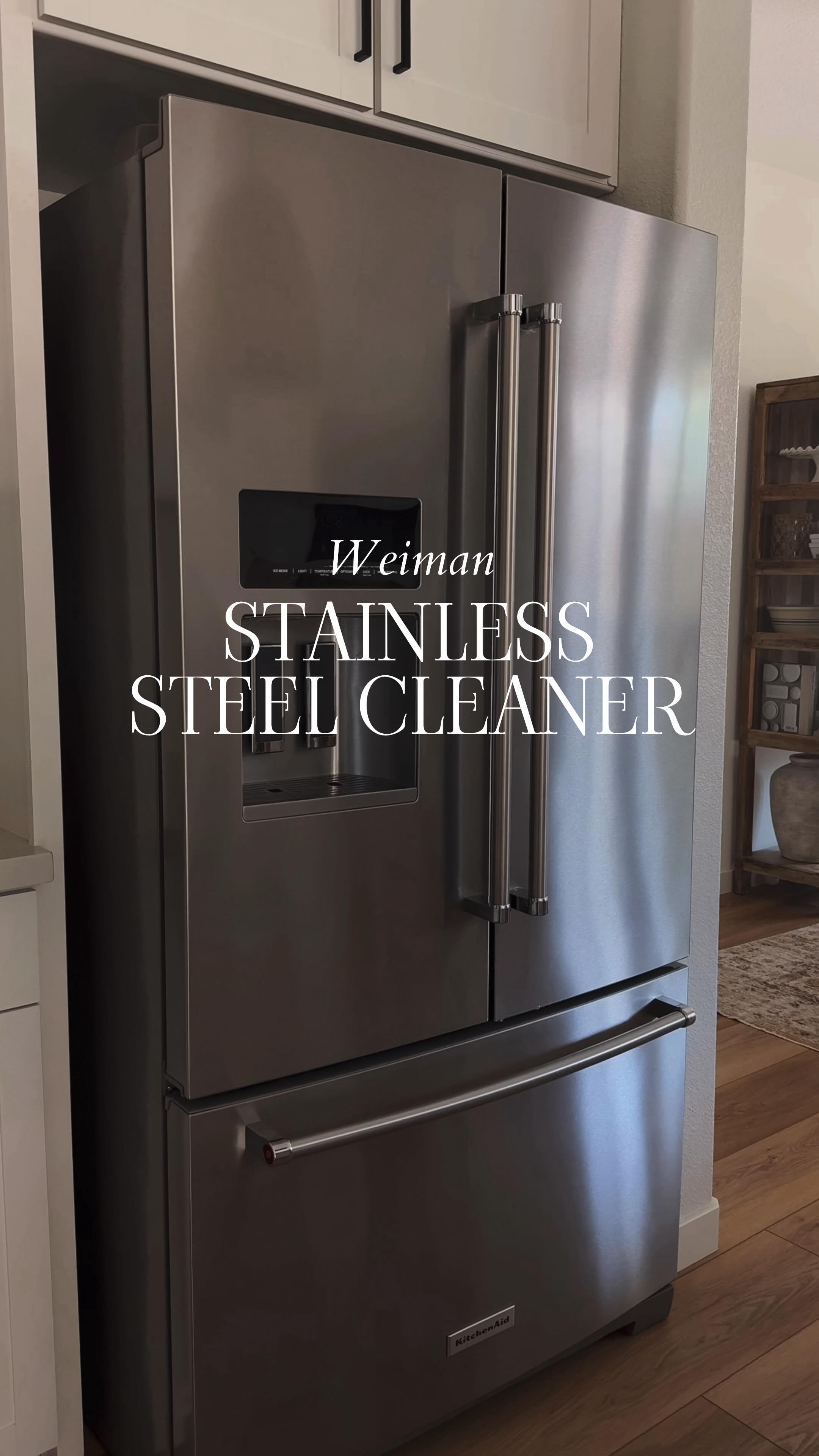Instagram post by @destination_home for Weiman Products. Caption reads: [...] for the kitchen always include....