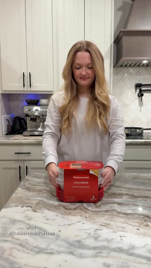 Instagram post by @routinelyrachael for Rubbermaid. Caption reads: [...] control back of my pantry with the....