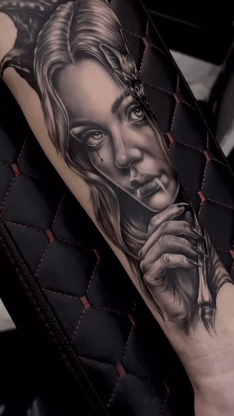 Instagram post by @lineartkerim for Dragonhawk Official. Caption reads: [...] Studio: @aytugtattoo Sponsored:....