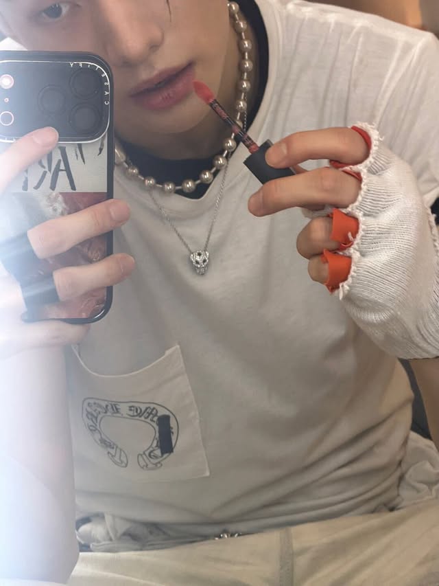 Instagram post by @hynjinnnn for Dior Beauty. Caption reads: Stage Ready. Matte is the new black #ad....