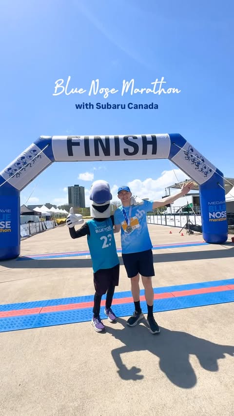 Instagram post by @daveyandsky for Subaru of America. Caption reads: First official marathon 🏅🏃‍♂️ @bnmarathon 2026....