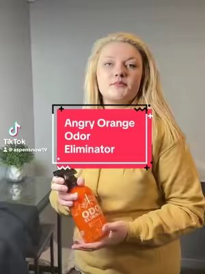 TikTok post by @aspensnow19 for Angry Orange. Caption reads: @Angry Orange #angryorangeodoreliminator [...].