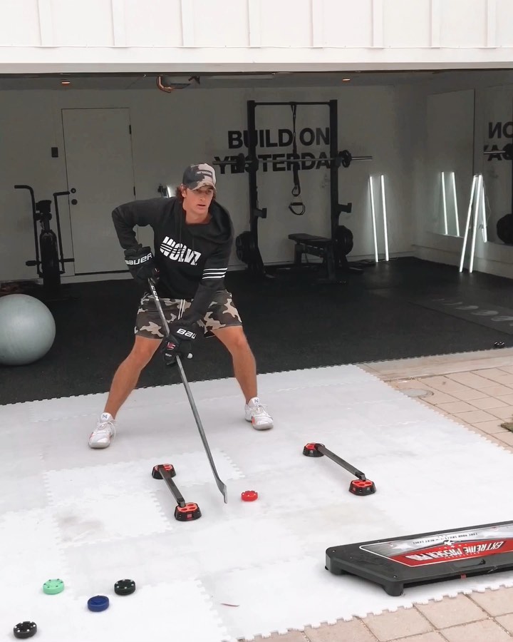 Instagram post by @jtbarnett for HockeyShot. Caption reads: [...] clip of the offseason series with....