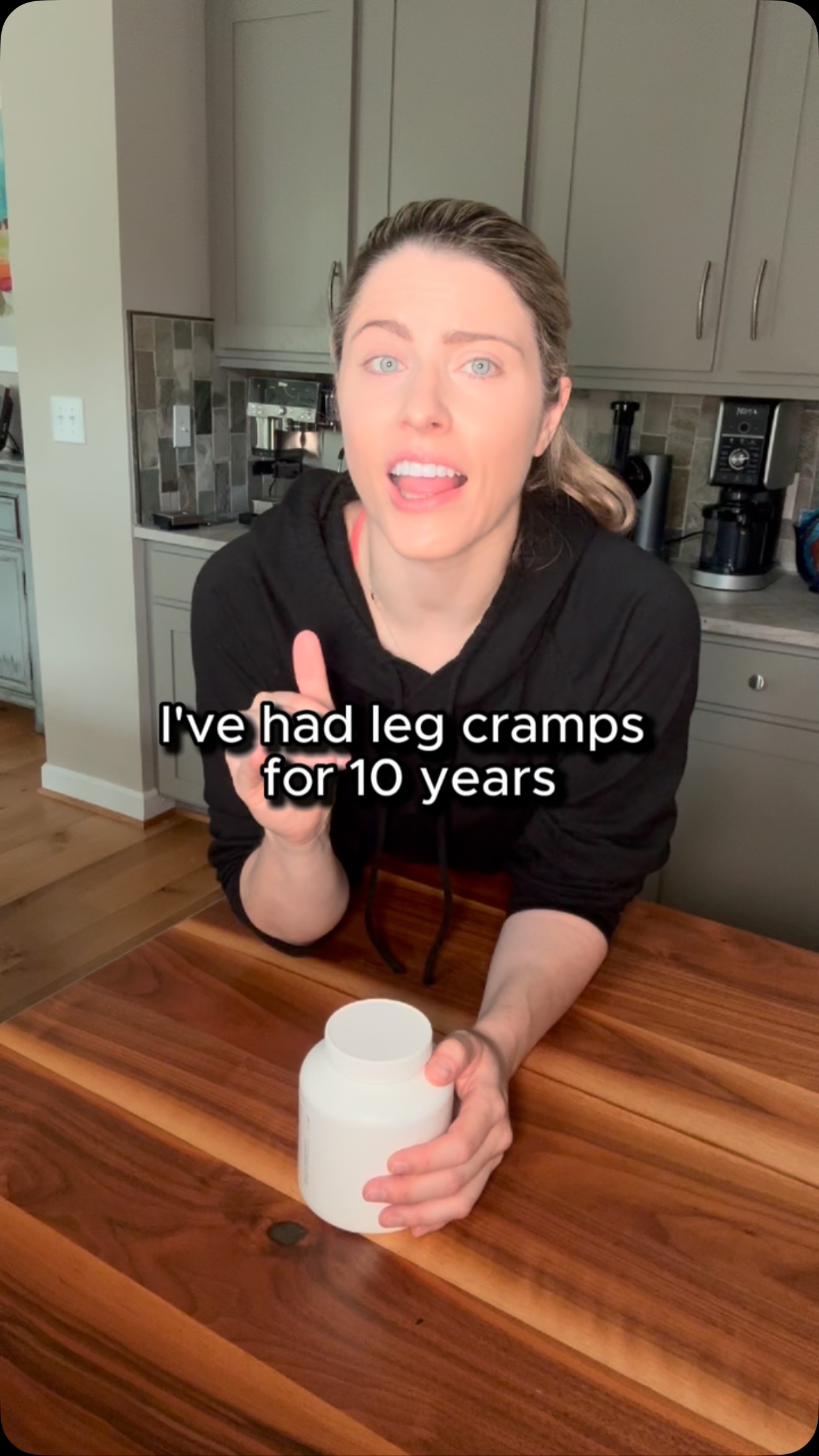 Instagram post by @mckinnongalloway for Pure Encapsulations. Caption reads: Leg cramps for ten years have been the worst.....