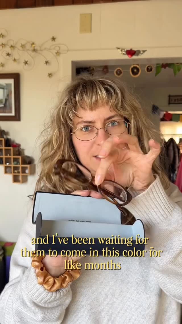 Instagram post by @emily.earthing for Warby Parker. Caption reads: New glasses same gurl @warbyparker 🥸

#newglasses....