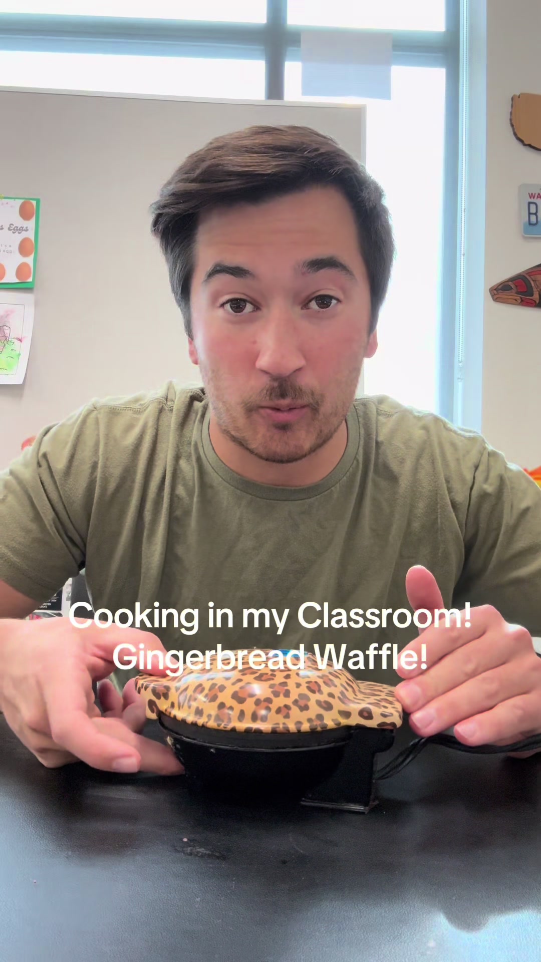 TikTok post by @bettercallhall for 5-hour ENERGY. Caption reads: Making an @5-hour ENERGY Gingersnap Waffle! Grab....