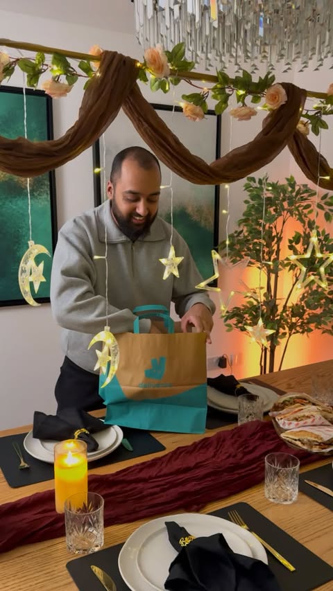 Instagram post by @homewith.sr for Deliveroo. Caption reads: [...] wasn’t happening 🤍 AD Ordered from....