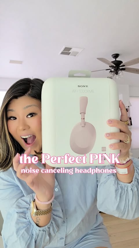 Instagram post by @jennybdoll for Sony. Caption reads: SONY dropped the PINK WH-1000XM6 and I’m [...].