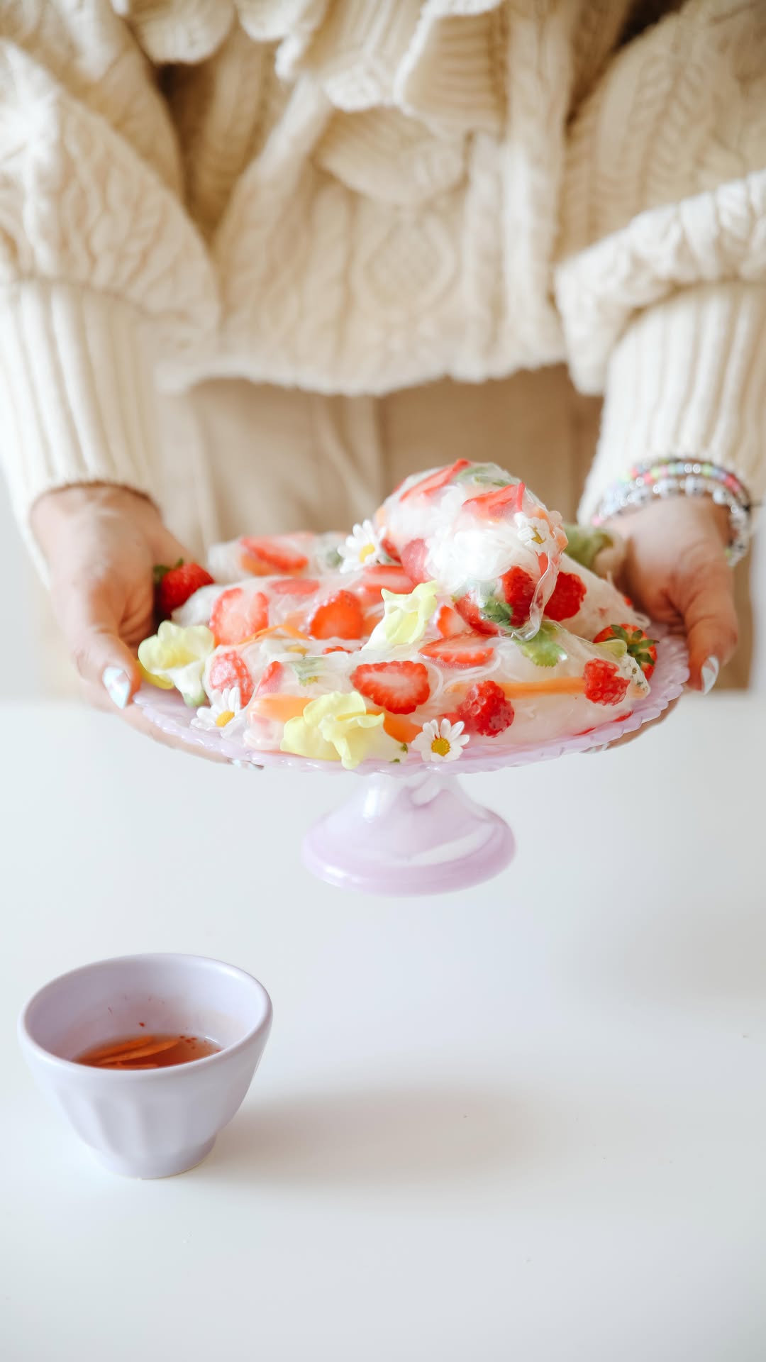 Instagram post by @hey.maca for California Strawberries. Caption reads: Spring is here (pinch me, finally!) and I’m SO....