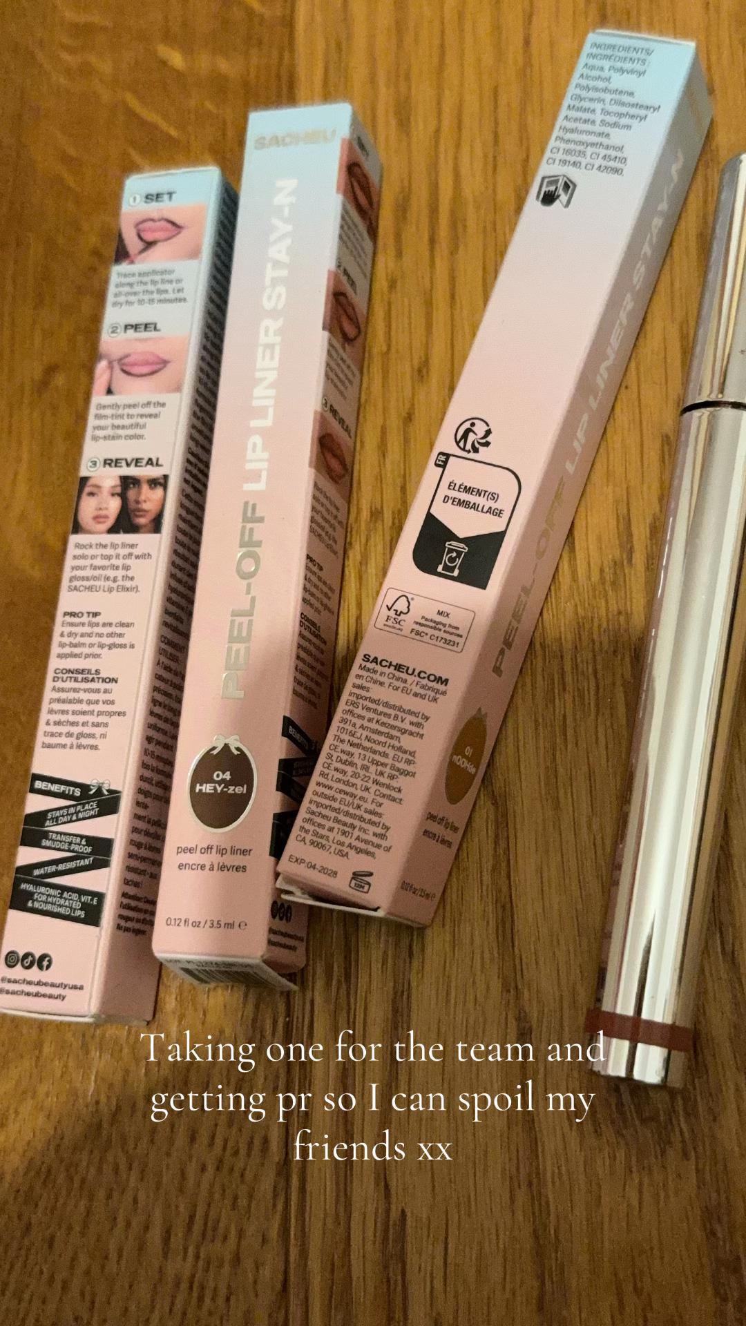 TikTok post by @d_ryax for Sacheu. Caption reads: @SACHEU UK #beauty #sacheu #pr #gifted #xybca .