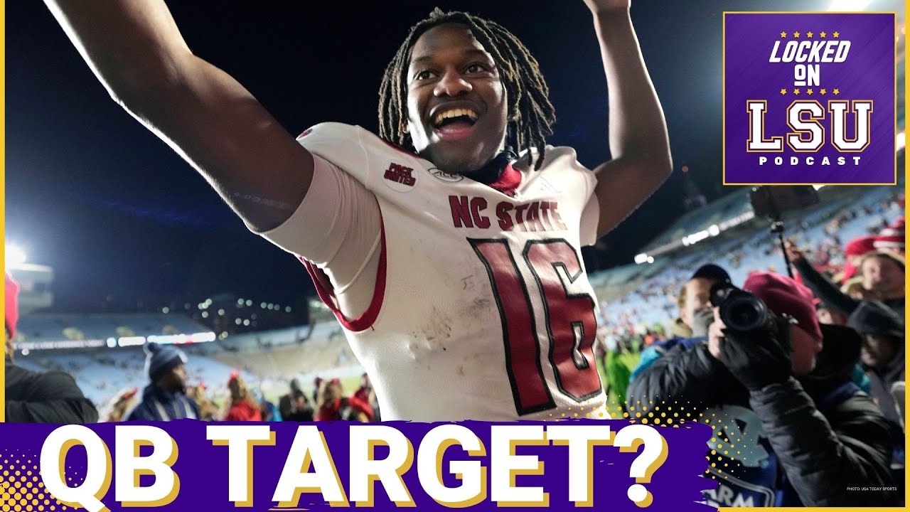 YouTube post by @LockedOnLSU for FanDuel. Caption reads: LSU Hires Austin Shelton — Is a QB Transfer Next?....