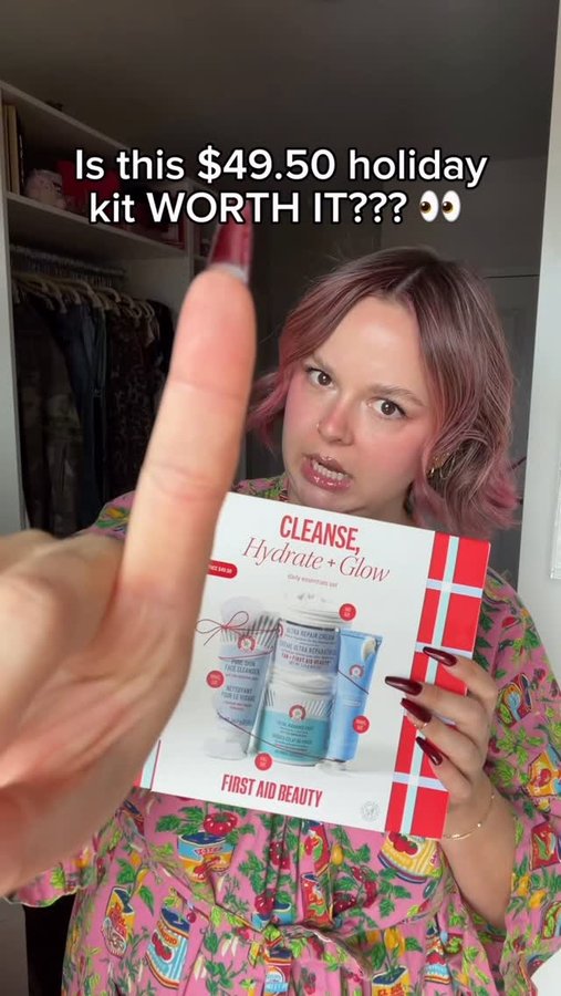 Instagram post by @hydrationceo for First Aid Beauty. Caption reads: #ad Is the First Aid Beauty Cleanse, Hydrate +....