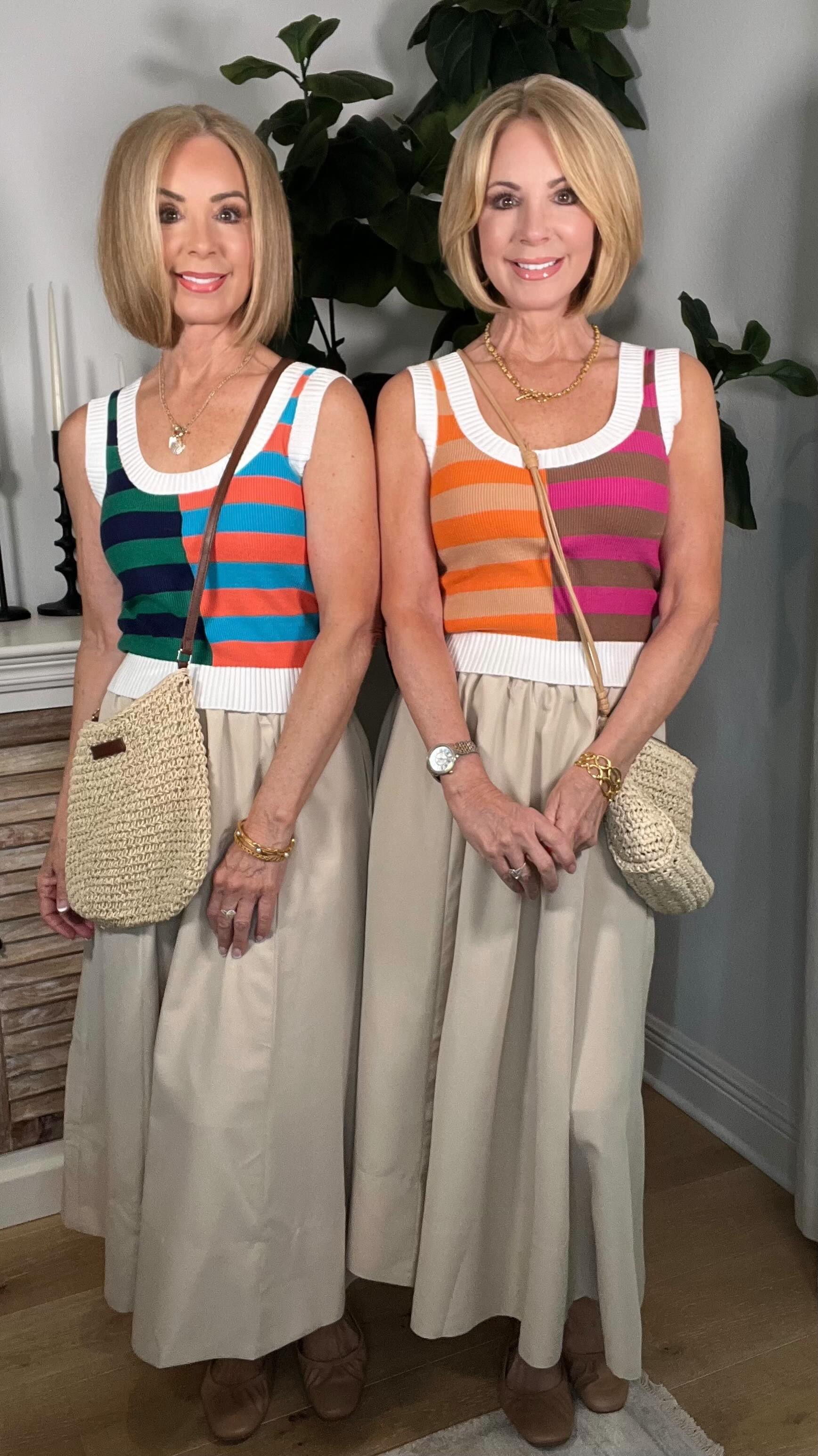 Instagram post by @double_the_style for Merokeety. Caption reads: Comment “stripes” and we will send you the link to....