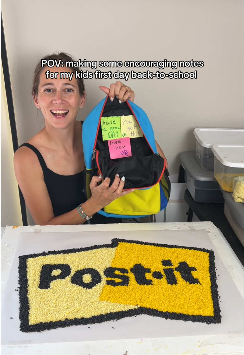 TikTok post by @maria.lynn.riceart for Post-it. Caption reads: [...] mean so much to them! #TheWordsAddUp....