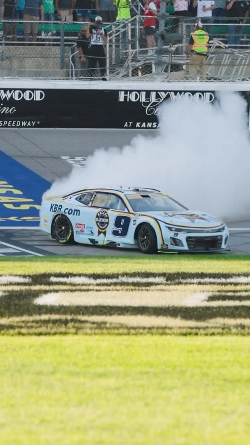 Instagram post by @chaseelliott9 for NASCAR. Caption reads: Out of control. 😮‍💨.