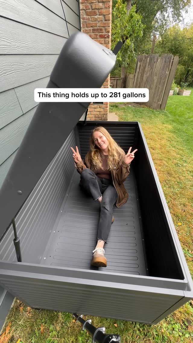Instagram post by @swayandsarahbuild for Mirador Outdoor. Caption reads: [...] need more storage space? 😅 The....