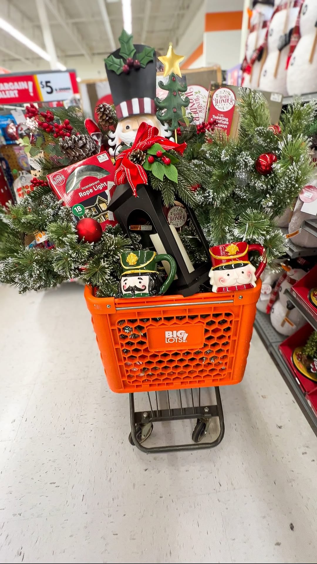Instagram post by @ashleyimperfect for biglots. Caption reads: 🎄 Deck the halls for less this holiday season at....