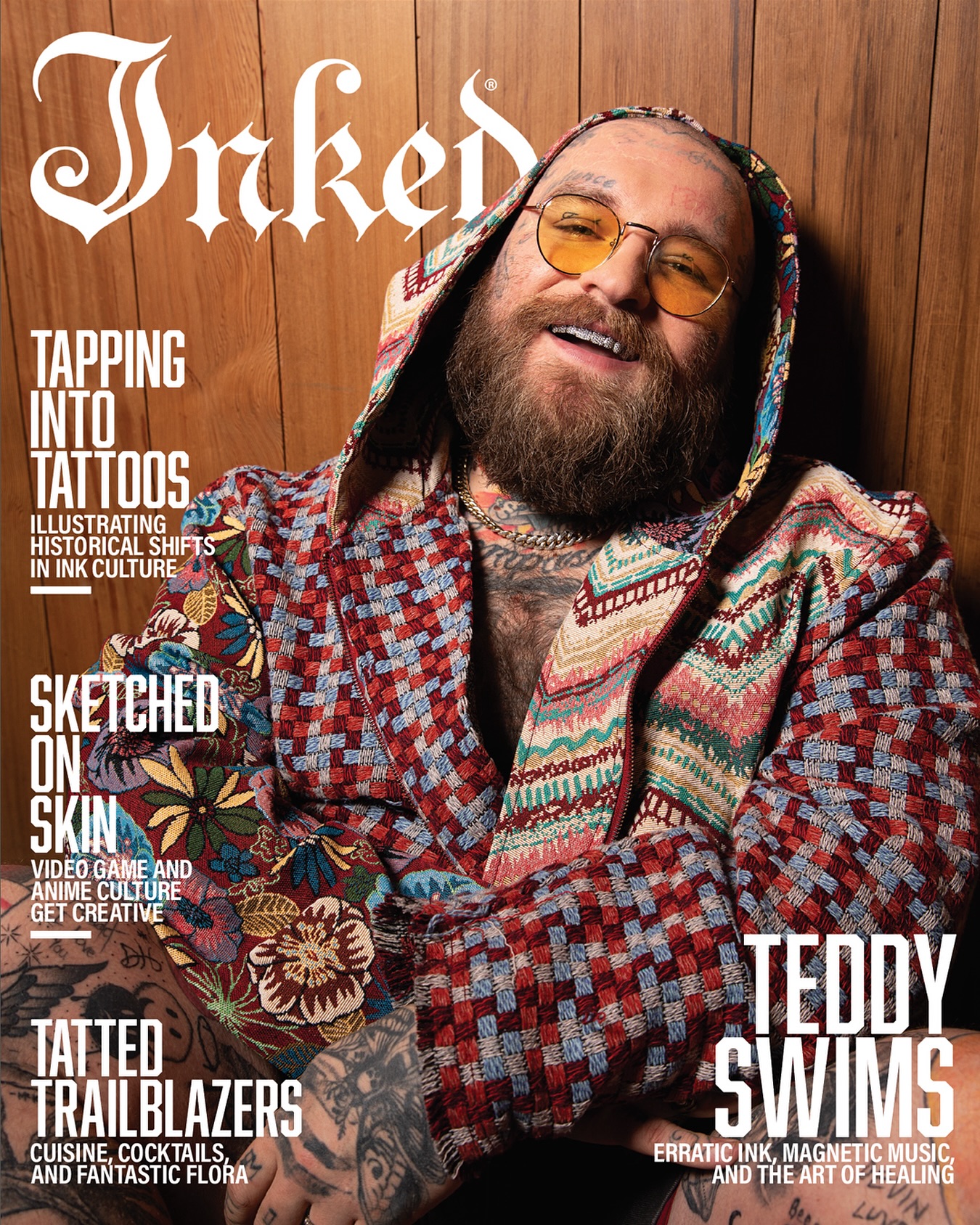 Instagram post by @teddyswims for Inked. Caption reads: Thank you Inked Magazine for having me back, and....