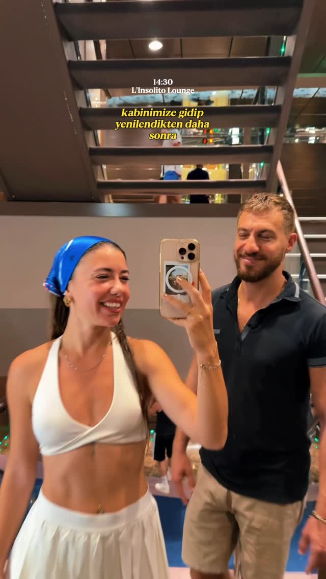 Instagram post by @oykununoykuleri for MSC Cruises Official. Caption reads: Gemide bir gün nasıl geçer? Dolu dolu olduğu....