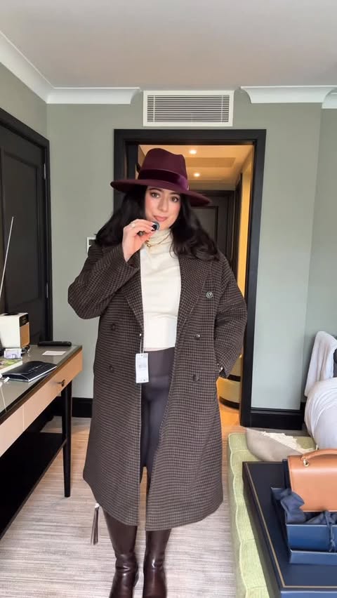 Instagram post by @gabriellamccoy for FAIRFAX & FAVOR. Caption reads: What coat do you think I ended up going with?....