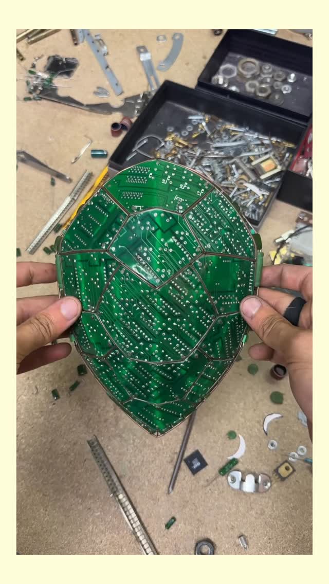 Instagram post by @creations.zakmiskry for PCBWay. Caption reads: Circuit boards are pretty cool, so visit @pcbway....