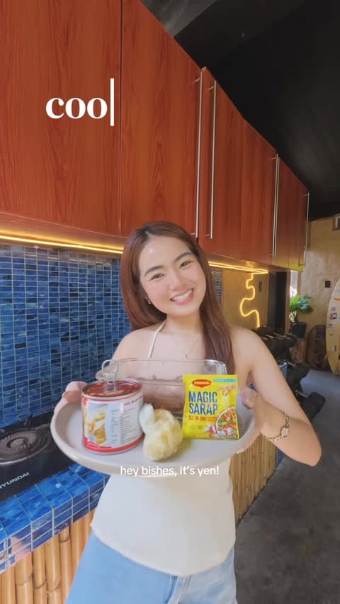 Instagram post by @yenbonilla_ for MAGGI Belgium. Caption reads: cook with me again: exposing my inner chef skills....