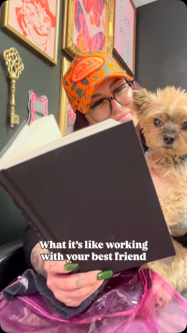 Instagram post by @itsnicholehair for ERGO Styling Tools. Caption reads: My ride-or-die, my bestie, and the only coworker....