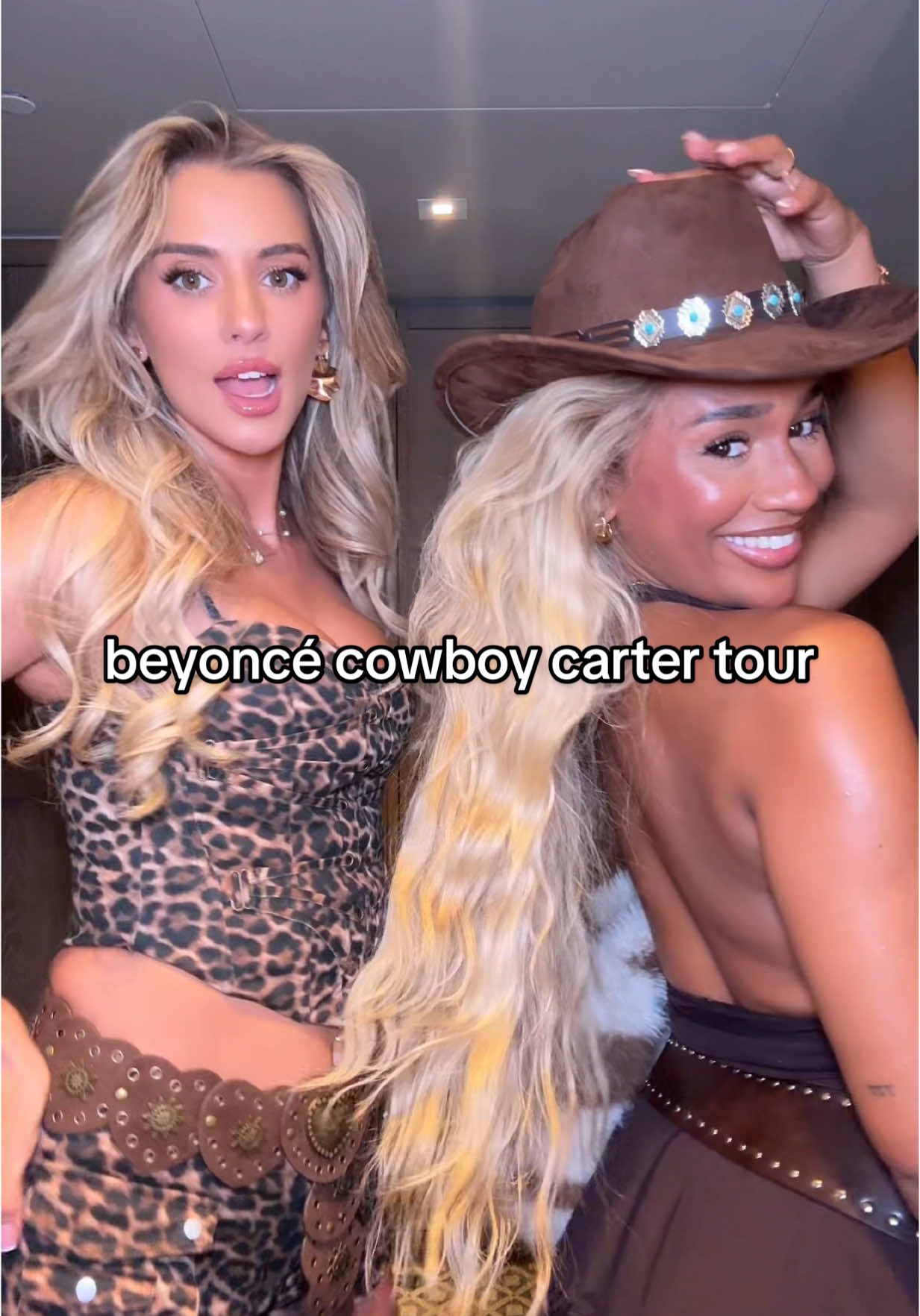 TikTok post by @jessymaypotts for White Fox Boutique. Caption reads: Beyoncé cowboy carter readyyyy @jessleighanne....