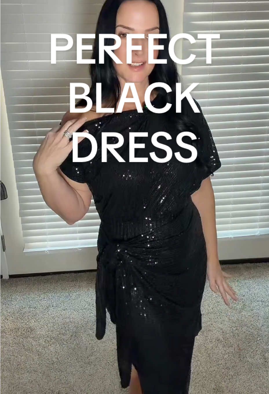 TikTok post by @girlmeetsforty for Grace Karin US Shop. Caption reads: When you find the perfect dress, buy it in every....