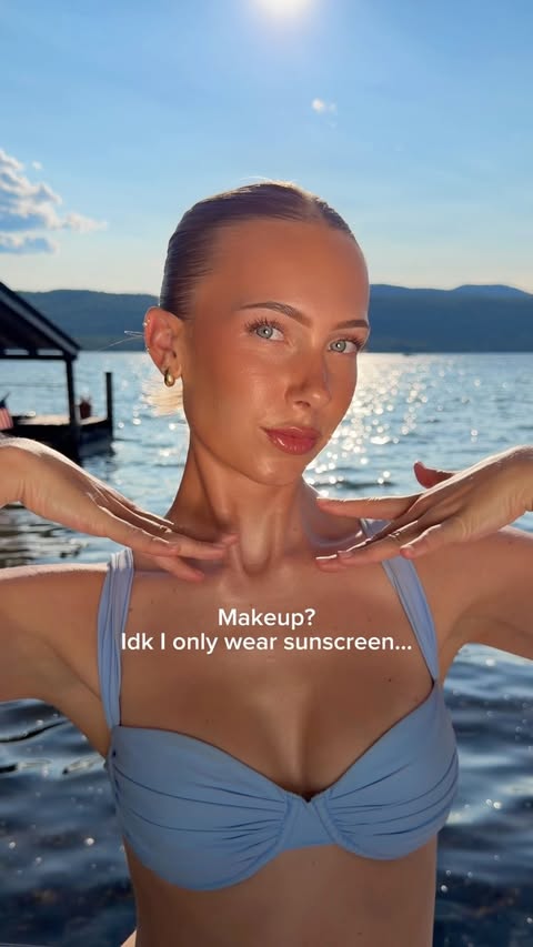 Instagram post by @oliviarosedemuro for Colorescience. Caption reads: [...] skin? I’ll take it! Wearing all....