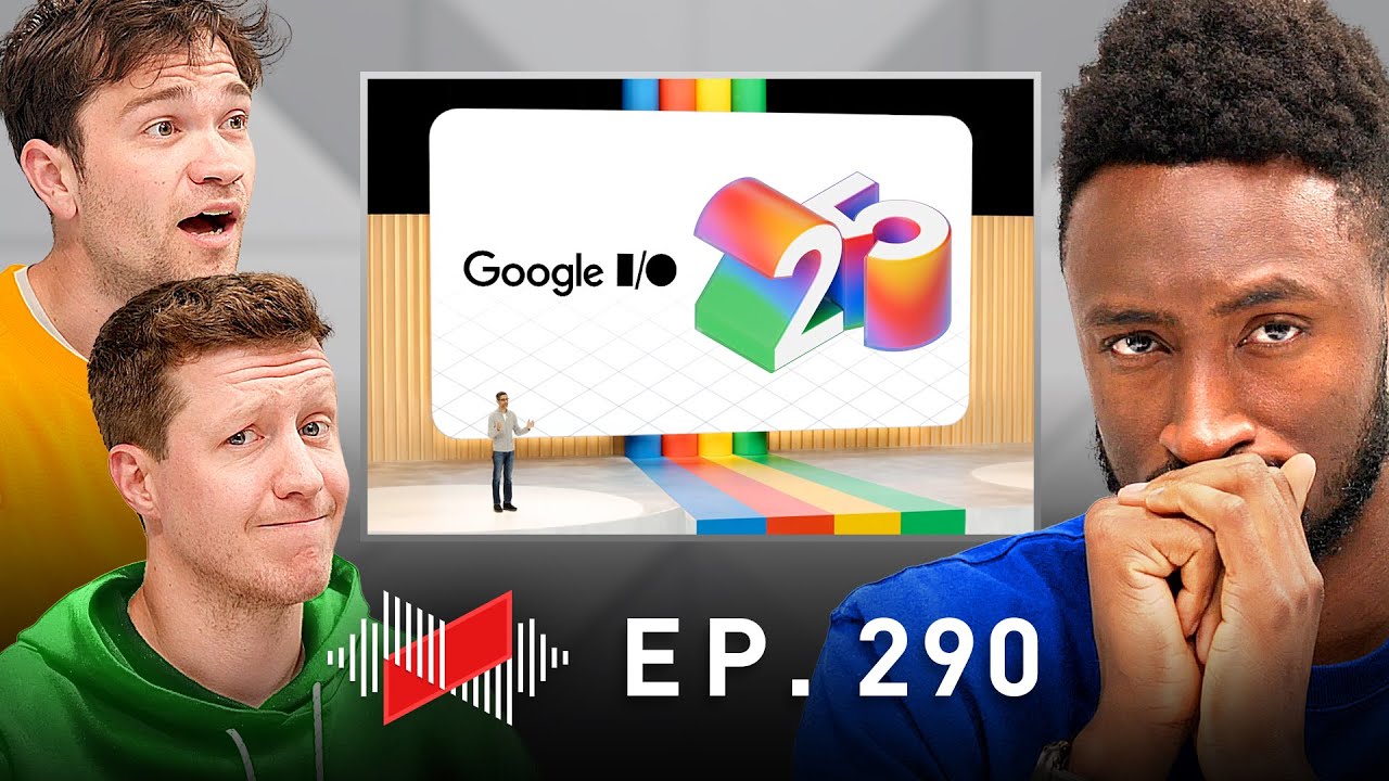 YouTube post by @Waveform for The Verge. Caption reads: The Google I/O Episode!.
