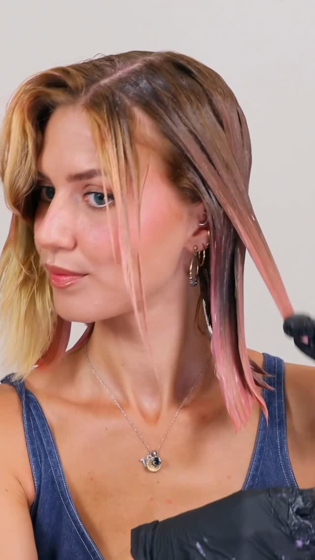 Instagram post by @stellacini for Arctic Fox Hair Color. Caption reads: Summer hair era is officially her and Watermelon....