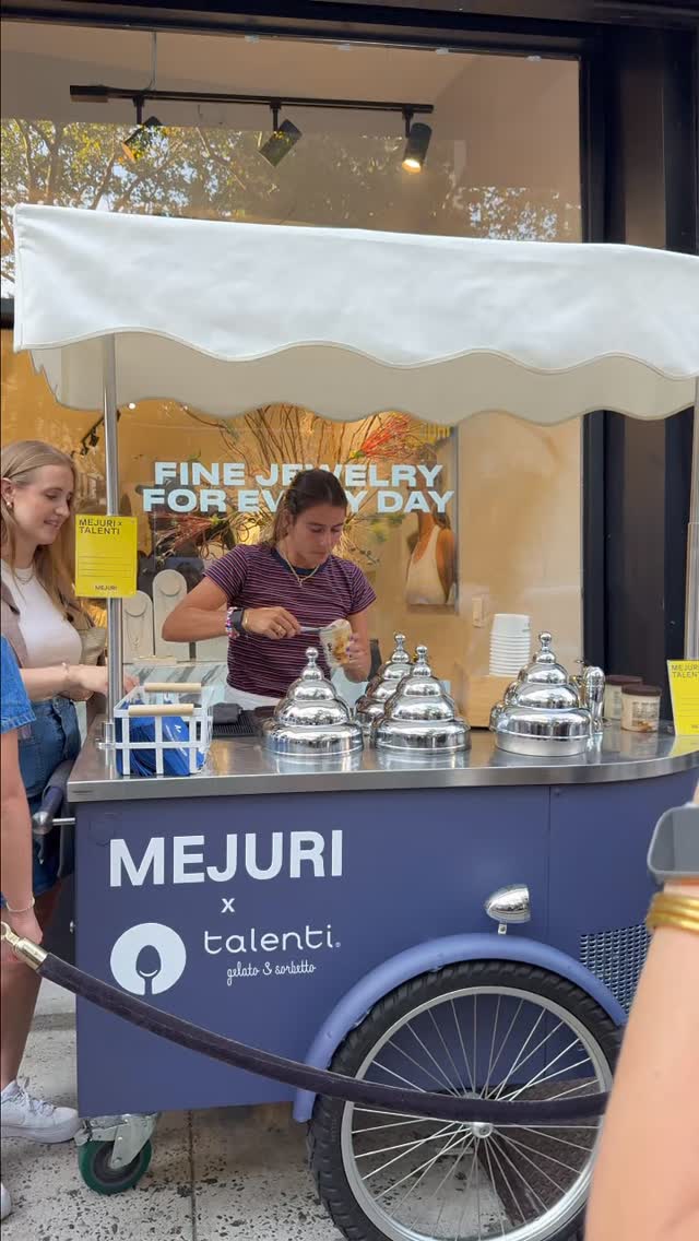 Instagram post by @emma_navarro48 for MEJURI. Caption reads: @mejuri & @talenti under the same roof may have....