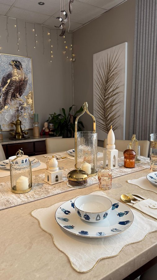 Instagram post by @selenajinah for aura. Caption reads: My Ramadan table this year ✨ Everything you see is....