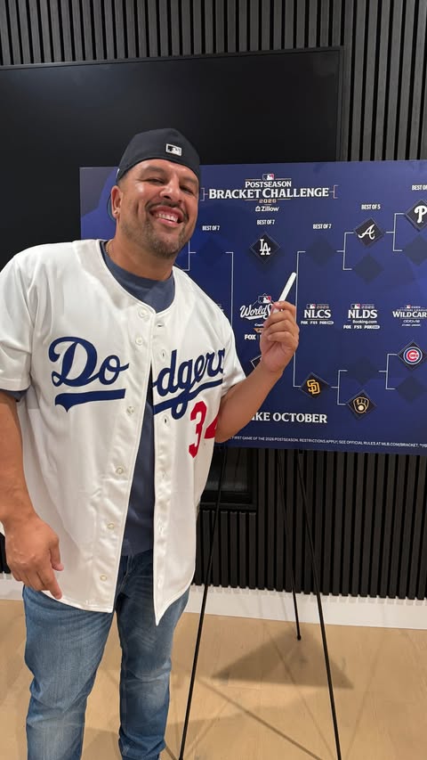 Instagram post by @jaymendoza for Major League Baseball. Caption reads: Don’t miss the @MLB Postseason Bracket Challenge....